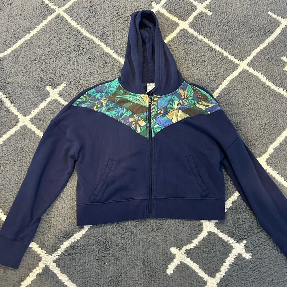 Aerie Patterned Cotton Terry Zip Up